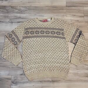 Vintage 90s Binghamton Knitting Co. Sailboat Knit Sweater Small Crewneck Grandpa